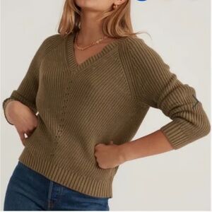 Marine Layer Ezra green V-neck sweater 23658